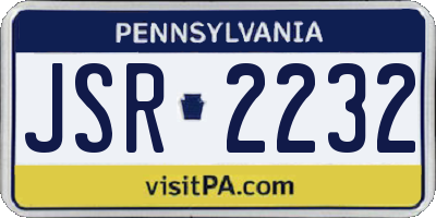 PA license plate JSR2232