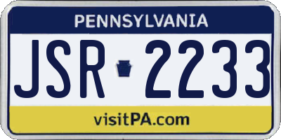 PA license plate JSR2233