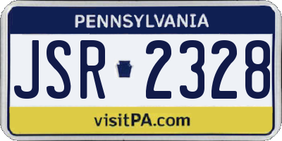 PA license plate JSR2328