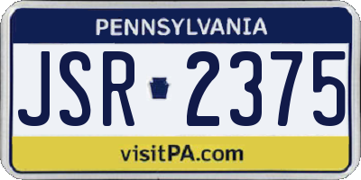 PA license plate JSR2375