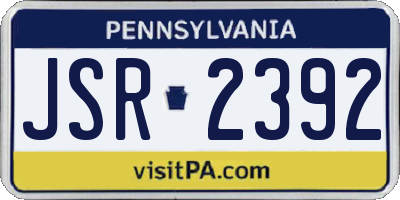PA license plate JSR2392