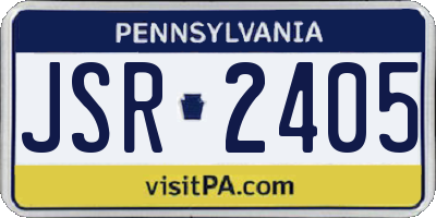 PA license plate JSR2405