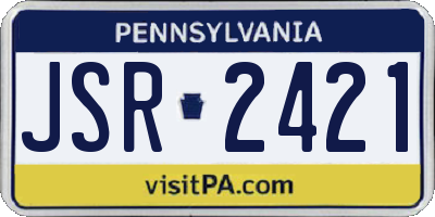 PA license plate JSR2421