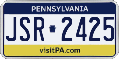 PA license plate JSR2425