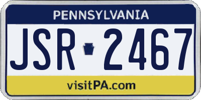 PA license plate JSR2467
