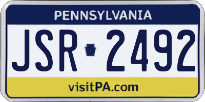 PA license plate JSR2492