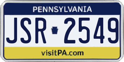 PA license plate JSR2549