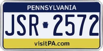 PA license plate JSR2572