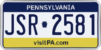 PA license plate JSR2581