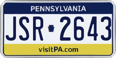PA license plate JSR2643