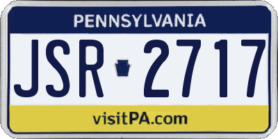 PA license plate JSR2717