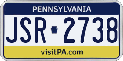 PA license plate JSR2738