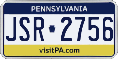 PA license plate JSR2756
