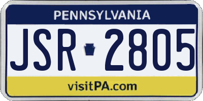 PA license plate JSR2805