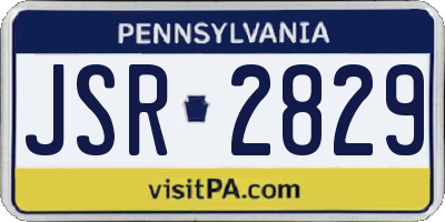 PA license plate JSR2829
