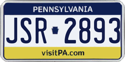 PA license plate JSR2893