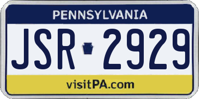PA license plate JSR2929