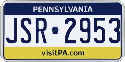 PA license plate JSR2953