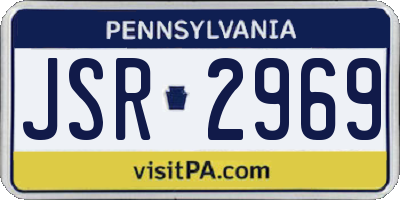 PA license plate JSR2969