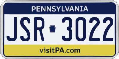 PA license plate JSR3022