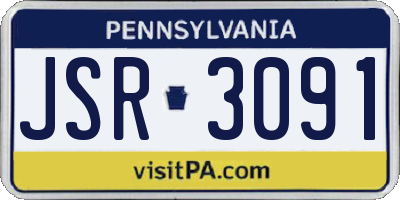 PA license plate JSR3091
