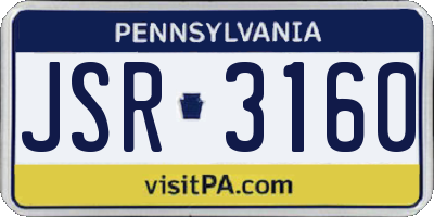 PA license plate JSR3160