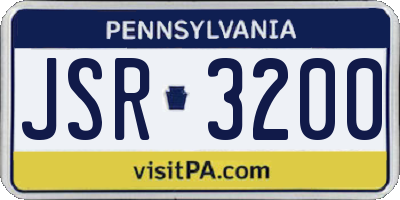 PA license plate JSR3200