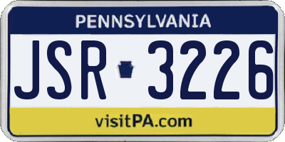 PA license plate JSR3226