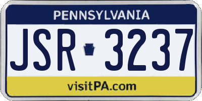 PA license plate JSR3237