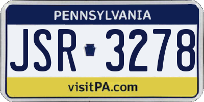 PA license plate JSR3278