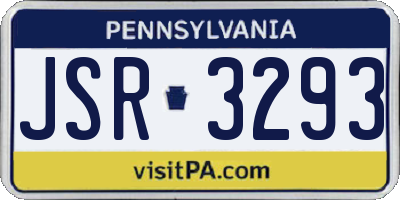 PA license plate JSR3293
