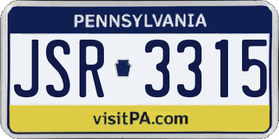 PA license plate JSR3315
