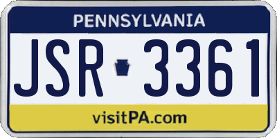 PA license plate JSR3361