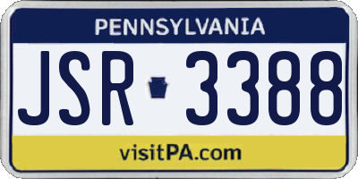 PA license plate JSR3388