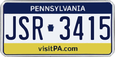 PA license plate JSR3415