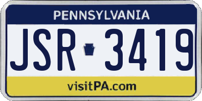 PA license plate JSR3419