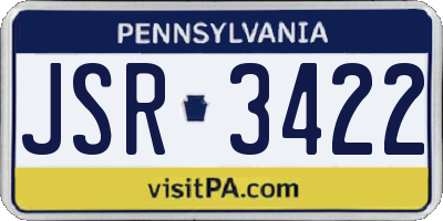 PA license plate JSR3422