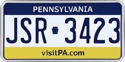PA license plate JSR3423