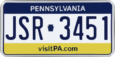 PA license plate JSR3451