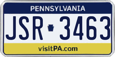PA license plate JSR3463