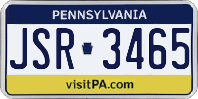 PA license plate JSR3465