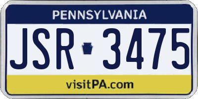 PA license plate JSR3475
