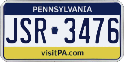 PA license plate JSR3476