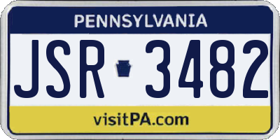 PA license plate JSR3482