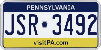 PA license plate JSR3492