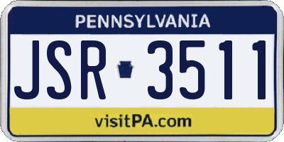 PA license plate JSR3511