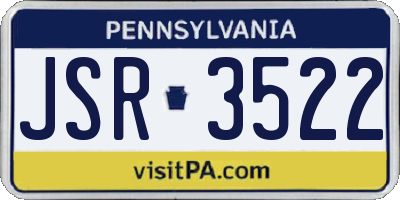 PA license plate JSR3522