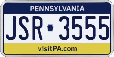 PA license plate JSR3555