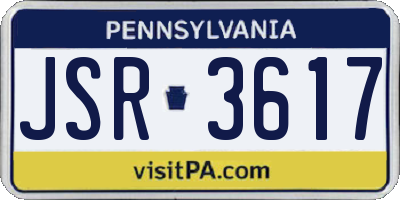 PA license plate JSR3617