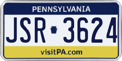PA license plate JSR3624